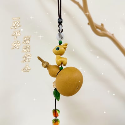 原木小鹿/天然葫蘆-《一路平安·福祿雙全吊飾》5