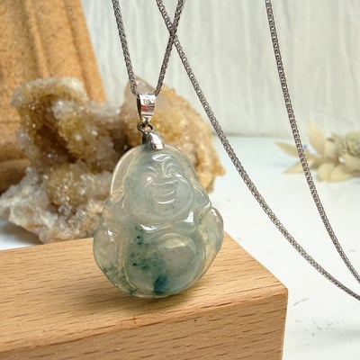 化解煞氣/福氣喜樂-《冰種飄花彌勒佛項鍊》4