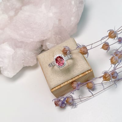 色澤濃郁/收藏級-《高檔粉碧璽戒指》6