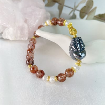 鈦赫茲貔貅·紅銅鈦手鍊5