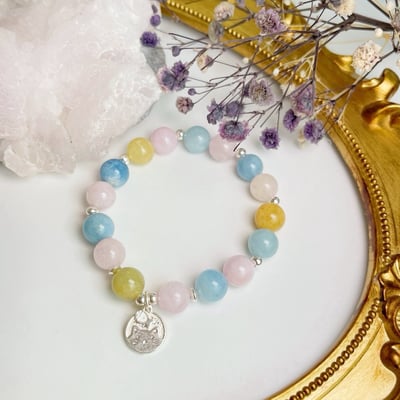 正能量/釋放壓力-《純銀貓咪摩根石手鍊》5