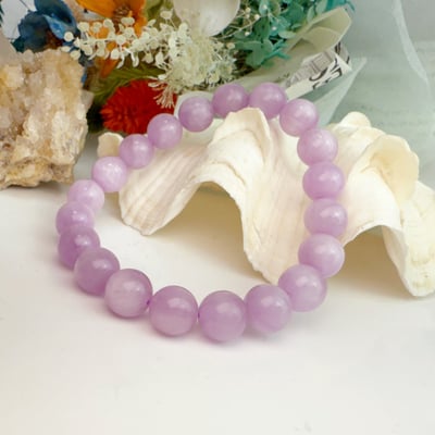 貴人/智慧/心靈-《9.5mm貓眼紫鋰輝水晶手鍊》2