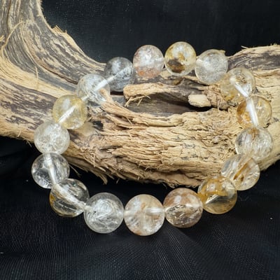 高頻能量/避邪/冥想-《12mm彩色骸骨閃靈水晶手鍊》2