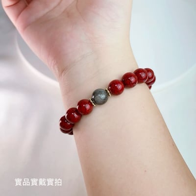 旺運勢/招財/擋煞-《帶眼銀曜·礦體硃砂手鍊》6