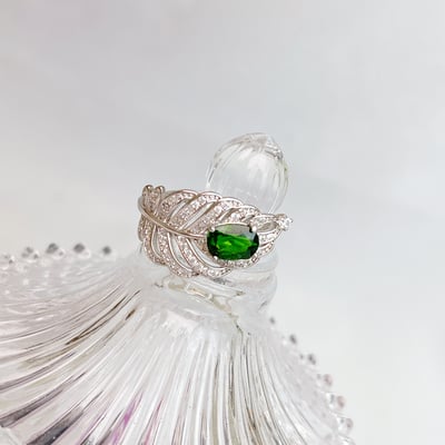 綠透輝石葉子戒指7