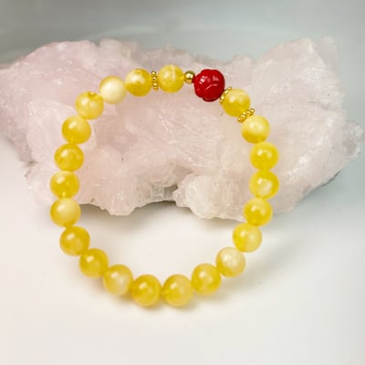 避邪擋煞/招財納福-《白花蜜蠟帝王砂蓮花手鍊》5