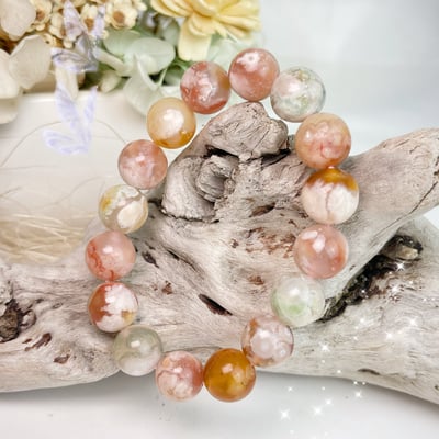 好氣色/磁場循環/招財-《12.5mm櫻花瑪瑙手鍊》5