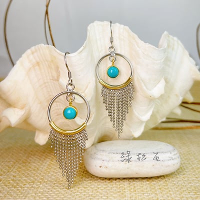 聚財避邪/成就事業-《綠松石流蘇款耳環》5