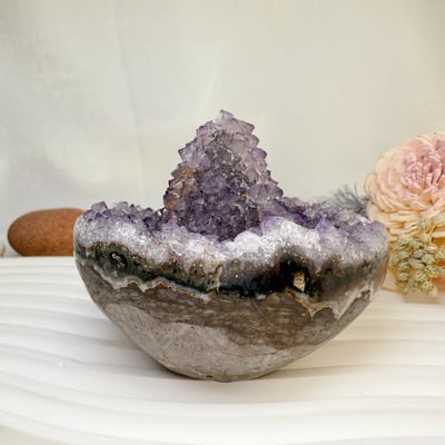 聚財聚氣/水晶能量-《原礦仙人掌紫晶鎮》3