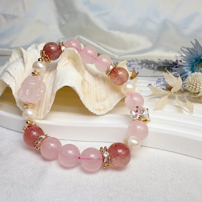 狐狸神獸/召喚貴人-《粉晶九尾狐珍珠草莓鍊》4