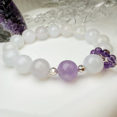 貴人/靜心-《紫晶白玉髓平安手鍊》3