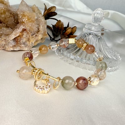 運勢/財富/小人-《月亮銅管多色髮晶手鍊》3