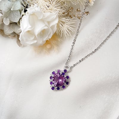 愛心千禧切紫水晶項鍊2