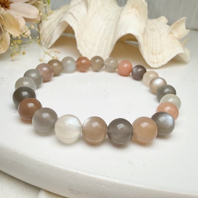 正能量/安穩平靜-《8mm療癒系彩色月光石手鍊》4