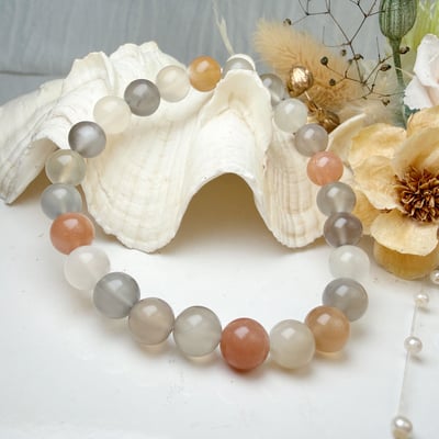 正能量/安穩平靜-《7mm療癒系彩色月光石手鍊》4