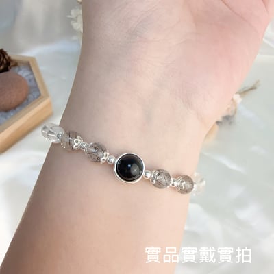 擋煞/防小人-《黑曜黑髮白水晶手鍊》5