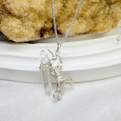 頂級白水晶/雙尖靈擺-《雙尖激光柱獨角獸項鍊》4