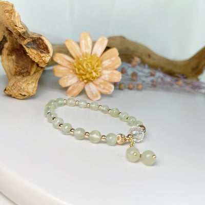 希望之石/財富自由-《天然淡綠葡萄石水晶手鍊》3