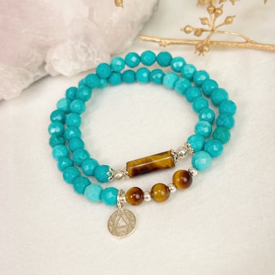 聚財/保平安-《藍松石長虎眼雙圈手鍊》5