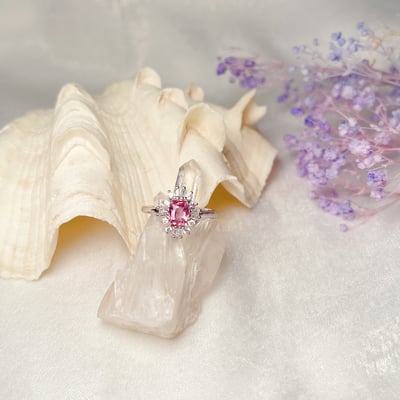 粉紅尖晶戒指2
