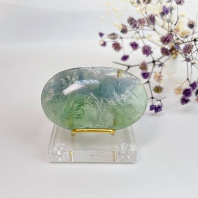 夢幻羽毛螢石橢圓造型1