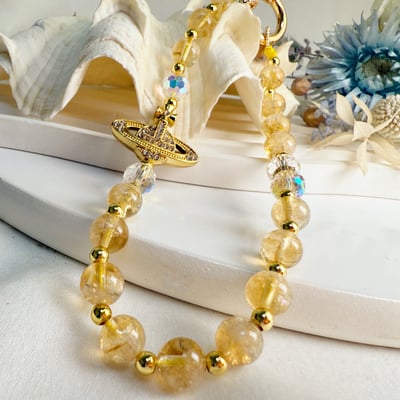 招財/開運-《黃水晶閃亮土星吊飾》5