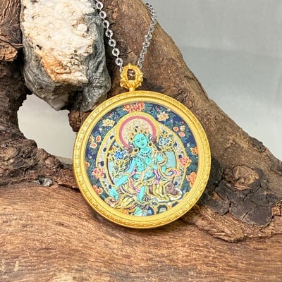 智慧/慈悲/排除障礙-《綠度母唐卡項鍊》4