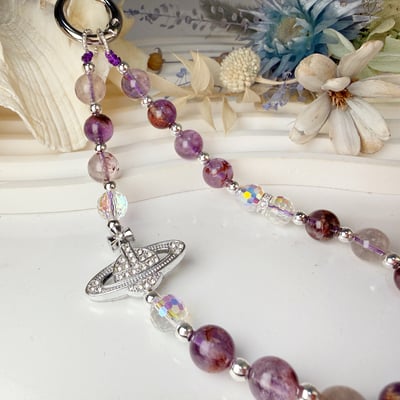 招財/開運-《紫幽靈閃亮土星吊飾》2