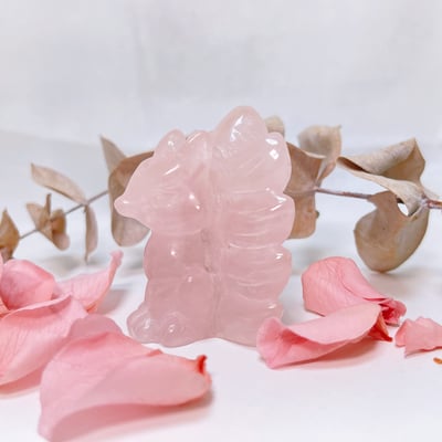 狐狸神獸/招貴人招財-《原礦粉晶九尾狐雕件》3