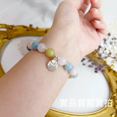 正能量/釋放壓力-《純銀貓咪摩根石手鍊》6