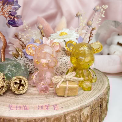 招財/貴人/開運-《螢石紫水晶發財樹水晶小熊擺件》3