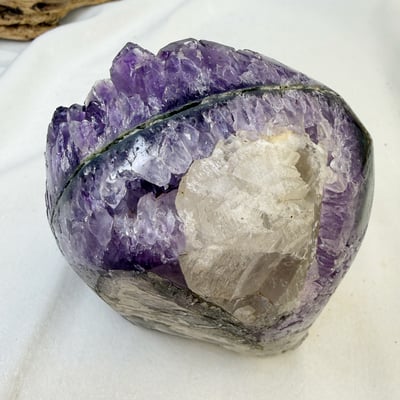 聚財聚氣/淨化磁場-《白水晶共生紫晶鎮原礦》5