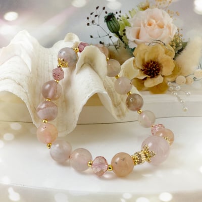 好氣色/桃花貴人-《粉晶櫻花瑪瑙手鍊》3