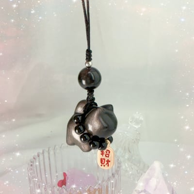 避邪/平安/招財-《銀曜貓咪吊飾》4