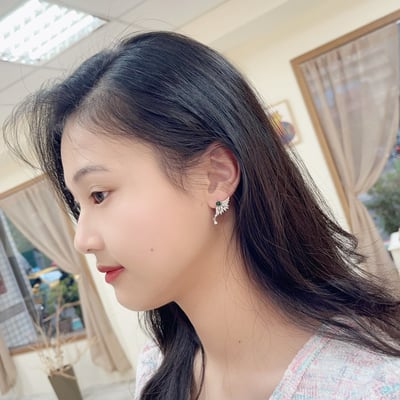 天使翅膀綠翡翠耳環6