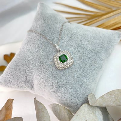 綠透輝石方形鑽圈相鍊4