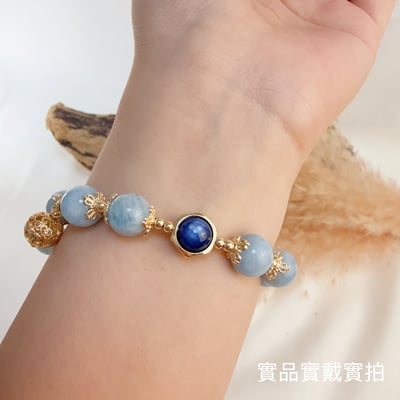 表達力/穩定/淨化-《海藍寶藍晶石設計款手鍊》5