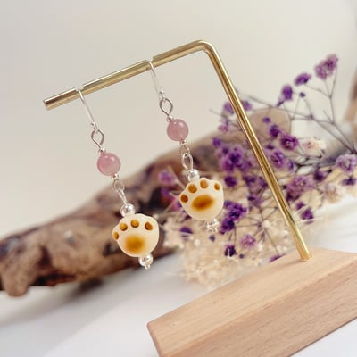 自然風貓掌耳環2