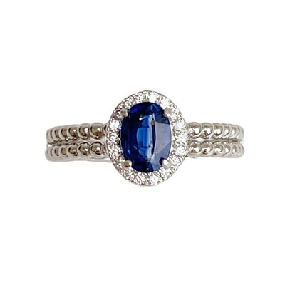 色澤濃郁/收藏級-《藍晶石雙排珠設計戒指》1