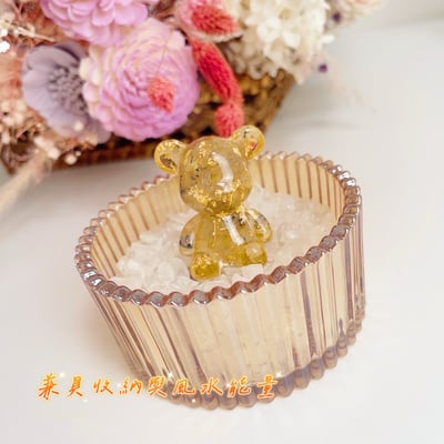 淨化消磁/聚財聚氣-《鈦晶金箔小熊白水晶淨化盒》4