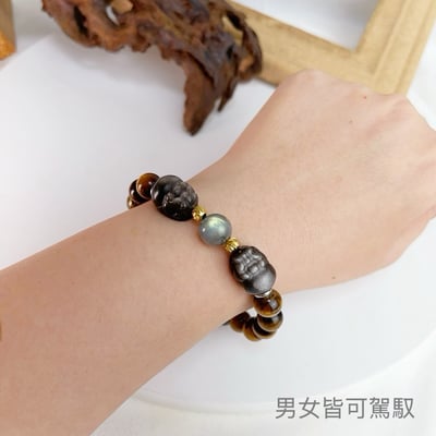 招財/霸氣/自信-《高檔銀曜貔貅虎眼石手鍊》6