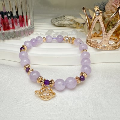 貴人/頂輪能量-《8mm星球薰衣草紫晶手鍊》2
