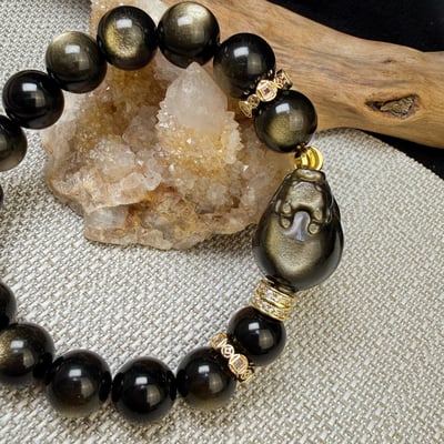 金色沙眼/招財旺運-《極品金曜石龍龜手鍊》3