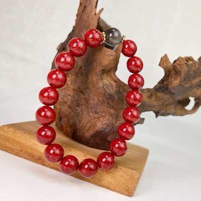 旺運勢/招財/擋煞-《帶眼銀曜·礦體硃砂手鍊》3