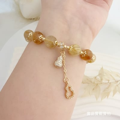 財富能量/高磁場-《鑲鑽葫蘆鈦晶手鍊》6