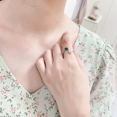 時尚水滴祖母綠戒指6