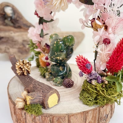 事業發展/招財招貴人-《金箔碧玉抱心熊名片座》5