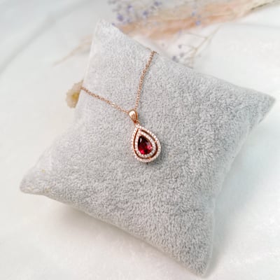 水滴紅石榴項鍊2