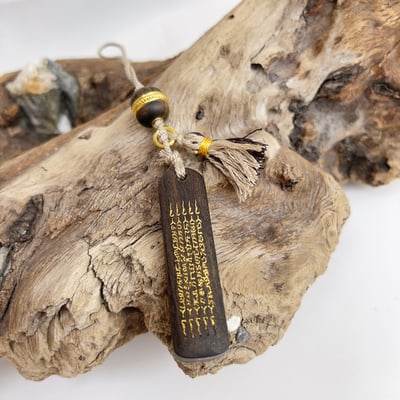 避邪開運-《黑檀泰國五條經文木牌吊飾》1