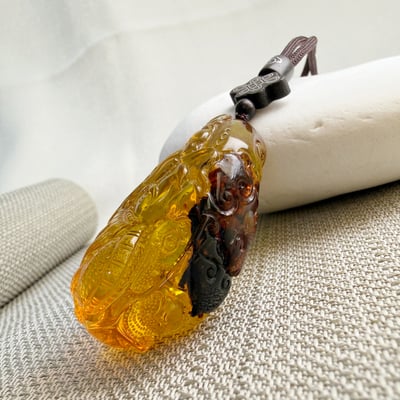 頂級藍珀/招財納福-《神龍顯威原皮藍珀·琥珀項鍊》5